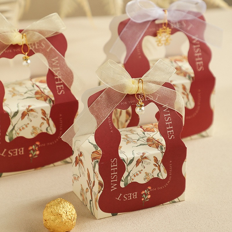 Túi hộp quà Tiểu Thư đựng son phấn, mỹ phẩm, trang sức, bánh kẹo kèm Nơ_Kami store