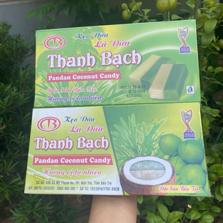  Kẹo Sữa Dừa Lá Dứa Đặc Sản Bến Tre 1 Hộp Từ 40-48 Chiếc   300g 1 hộp   