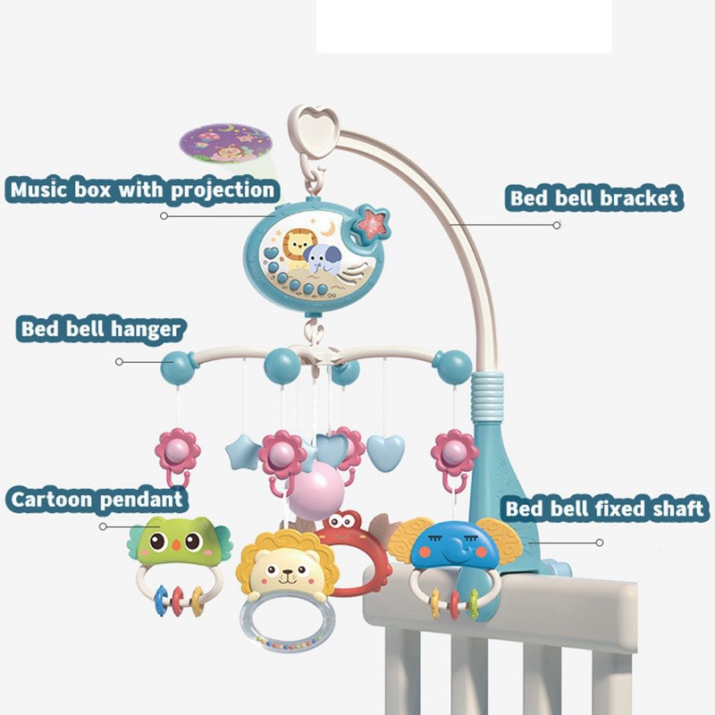 Treo nôi cũi xe đẩy,Treo nôi phát nhạc xoay tự động có đèn hình sáng khi tắt điện,phát nhạc ru ngủ