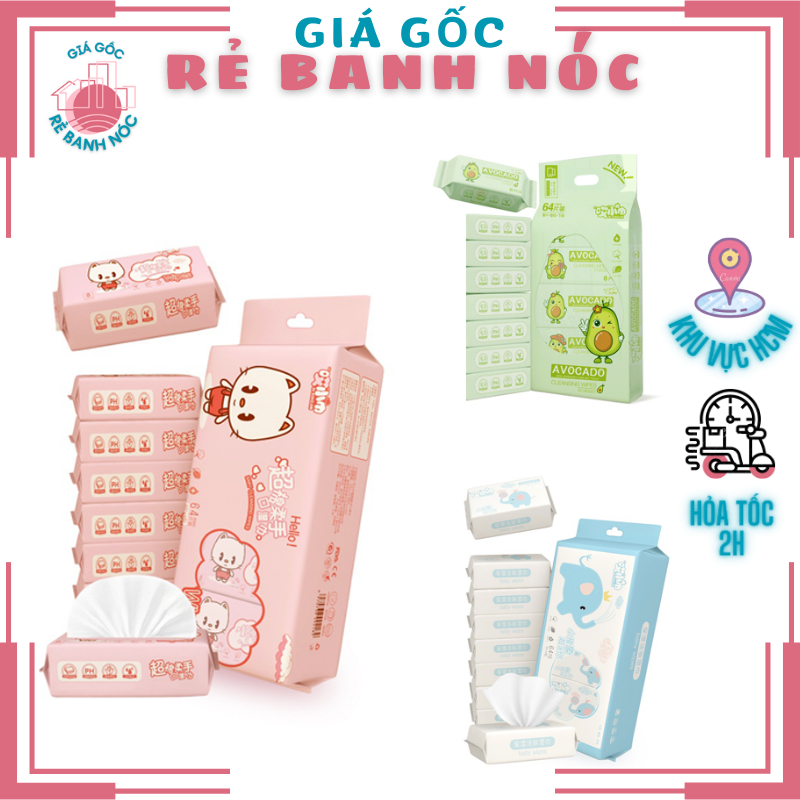 Set 8 Gói Khăn Ướt - Set 8 Gói  Khăn Giấy Ướt Mini Bỏ Túi Tiện Lợi, Khăn Ướt Tiện Dụng Đa Năng Cao Cấp