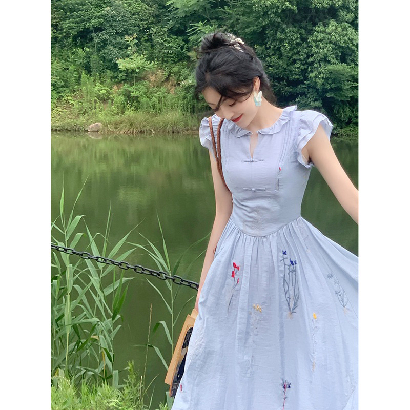 Đầm Babydoll Hoa Nhí Dáng Xoè Dài Taobao Order