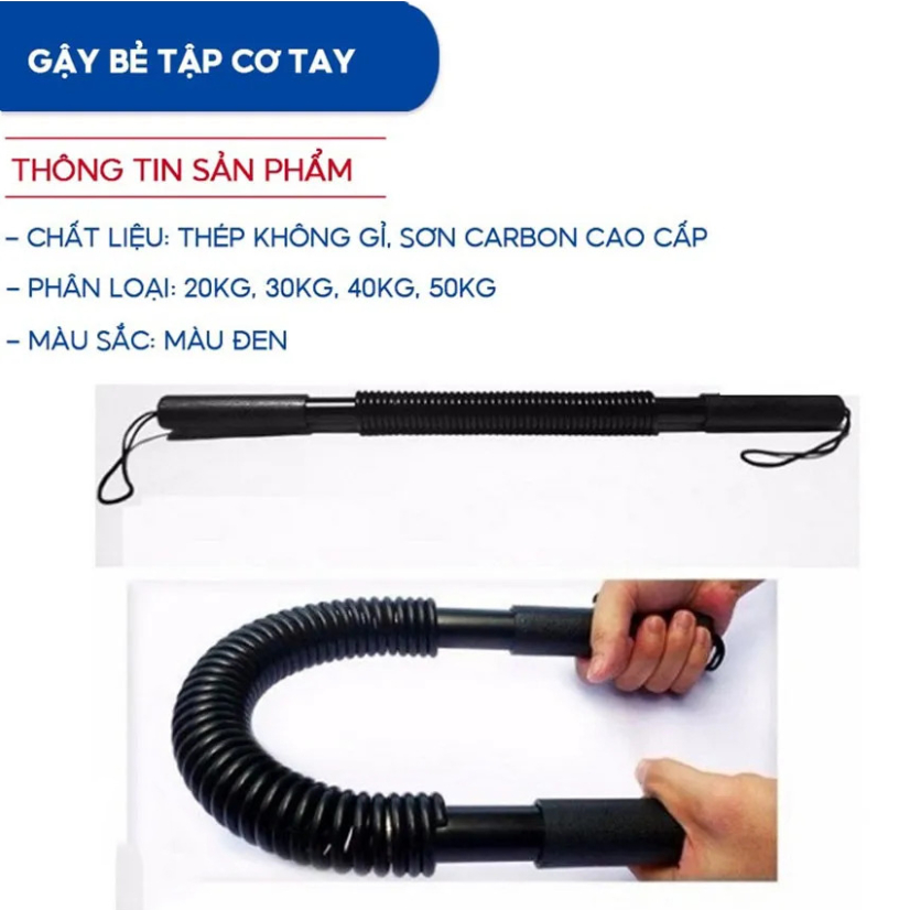 Thanh lò xo gậy lò xo Titan tập cơ tay 5kg 10kg 15kg 20kg 30kg 40kg 50kg 60kg
