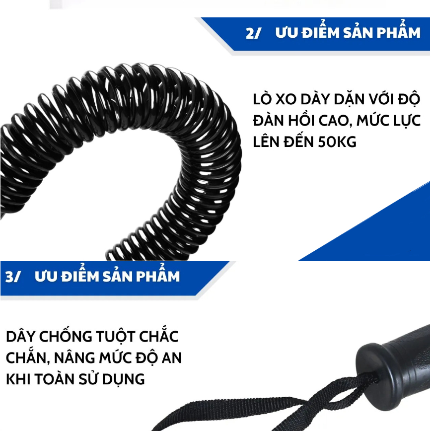Thanh lò xo gậy lò xo Titan tập cơ tay 5kg 10kg 15kg 20kg 30kg 40kg 50kg 60kg