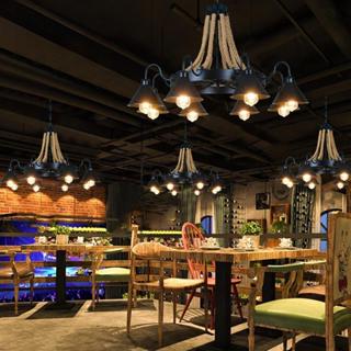 Đèn chùm thả trần kiểu dáng vintage trang trí nhà hàng, quán ăn, khách sạn.-kèm sẵn bóng điện