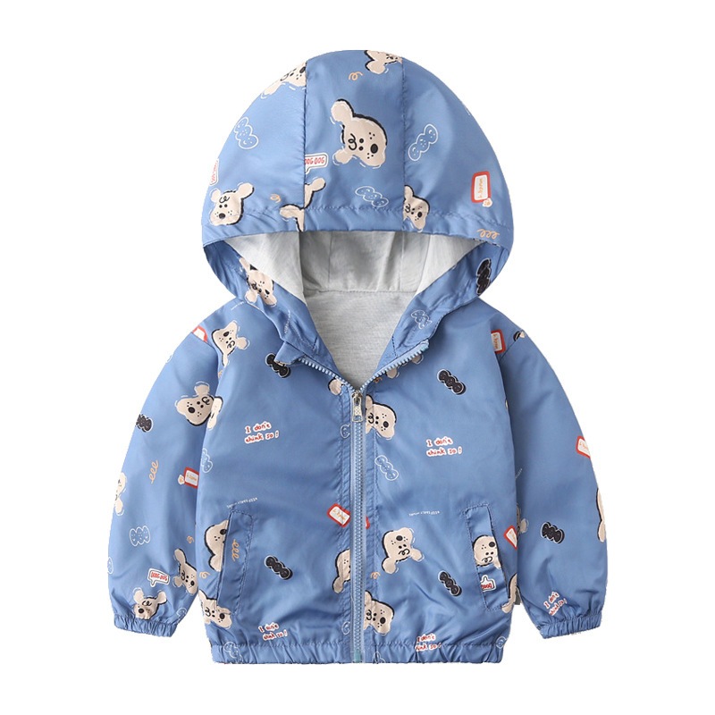 Áo khoác gió thu đông 2 lớp, lót cotton mềm mại cho bé trai