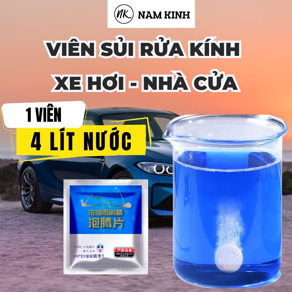 Viên Sủi Rửa Kinh Xe Ô Tô Pha Nước Chuyên Dụng, Làm Sạch Vết Bẩn,Tạo Hiệu Ưng Lá Sen,1 Viên pha 4 Lít nước NAM KINH Shop