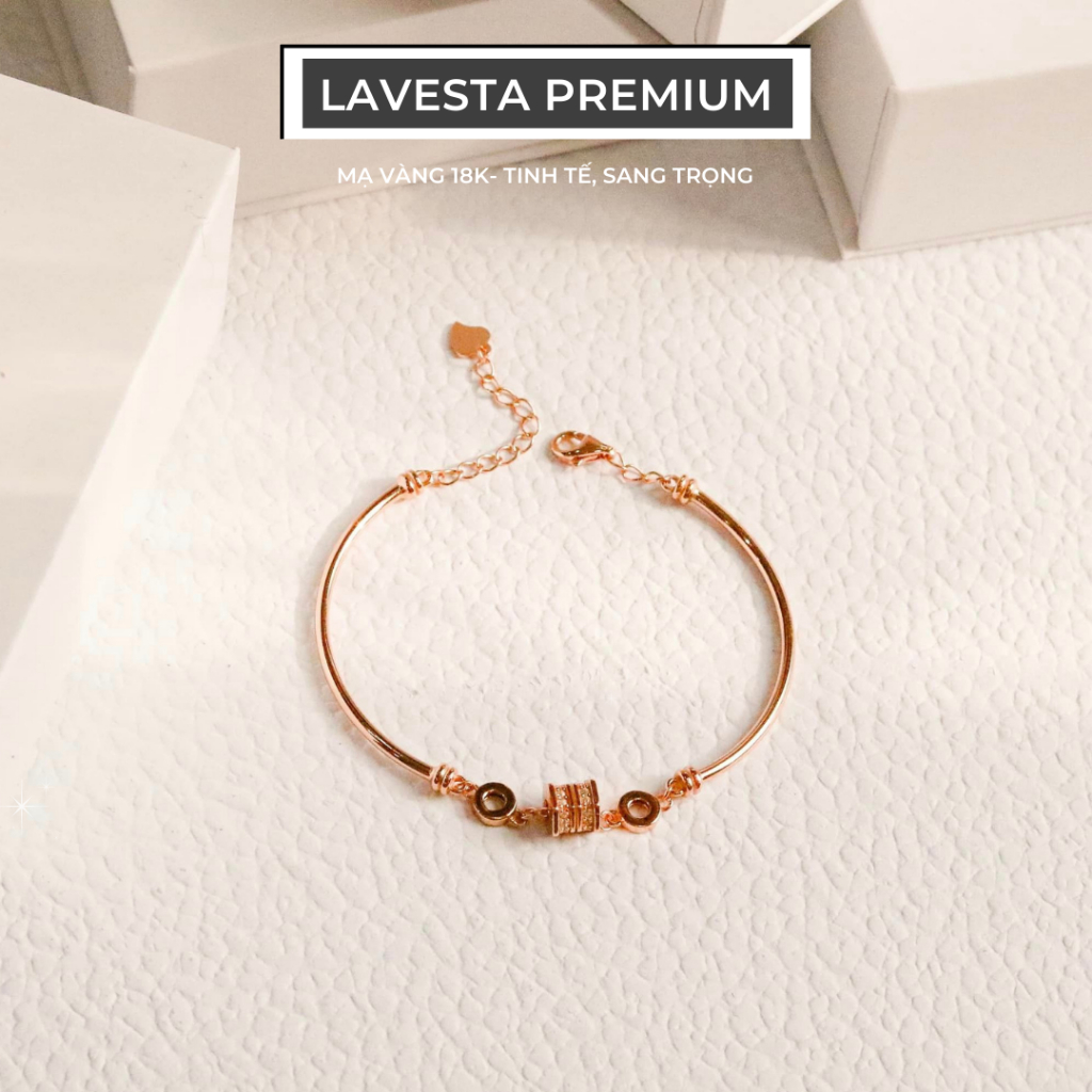 Lắc tay nữ mạ vàng hồng 18K LAVESTA LAV032 Elegant thanh lịch, cuốn hút