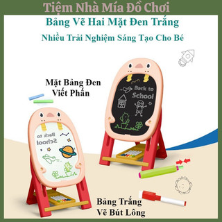 Đồ chơi trẻ em bảng vẽ đa năng hai mặt kèm phấn, bút màu và trò chơi 46 chi tiết cho bé