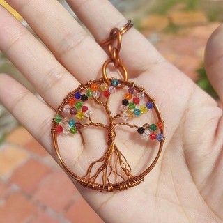 Móc khóa handmade tree of life đa sắc