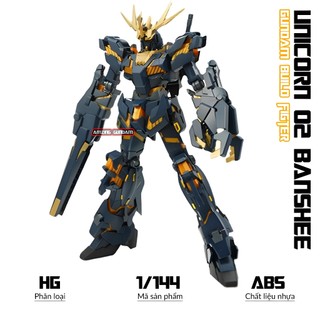Mô hình lắp ráp hg gundam rx-0 unicorn 02 banshee, 1/144 gunpla, mô hình nhựa, đồ chơi xếp hình thông minh
