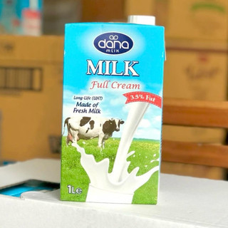Thùng 12 lít sữa tươi nguyên kem Dana béo 3,5% protein 3.3%