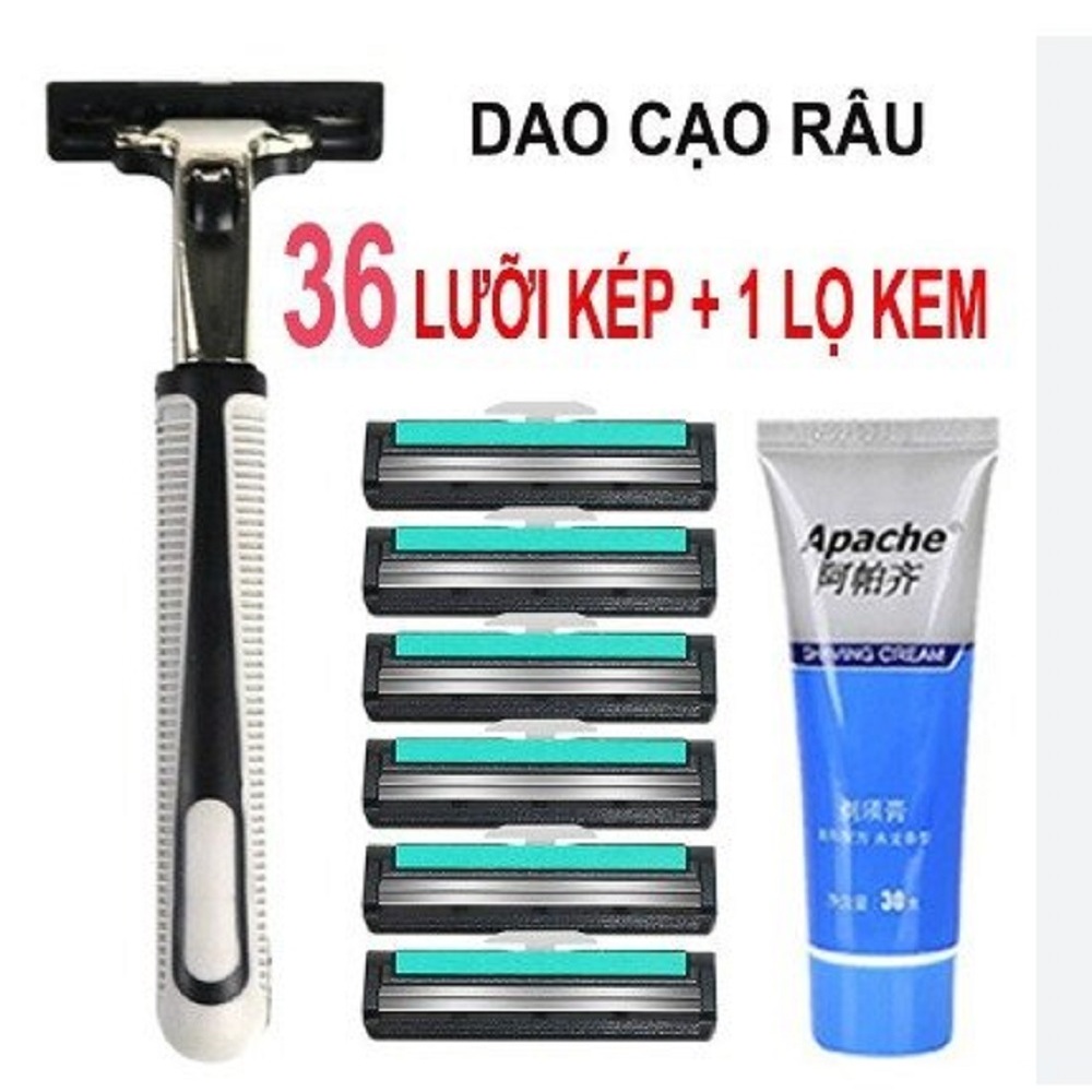 SET DAO CẠO RÂU 36 LƯỠI KÈM TUÝP KEM