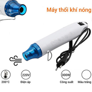 Máy khò nhiệt mini - thổi khí nóng 200°C 300W 220V để khò màng co, tem cao su, bột hàn...