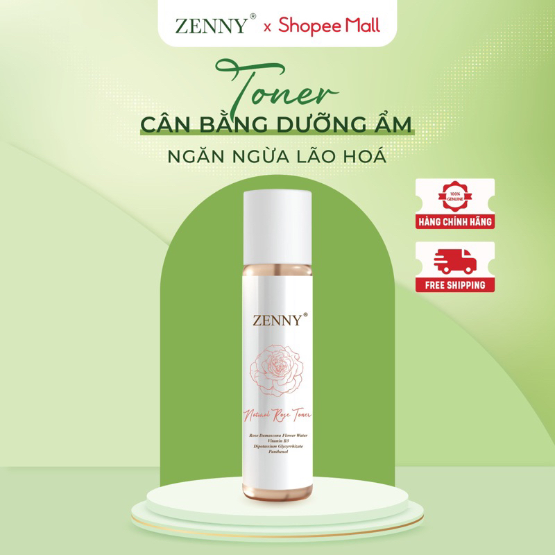Toner HOA HỒNG Cân Bằng Dưỡng Ẩm Ngăn Ngừa Lão Hóa Zenny 150ML