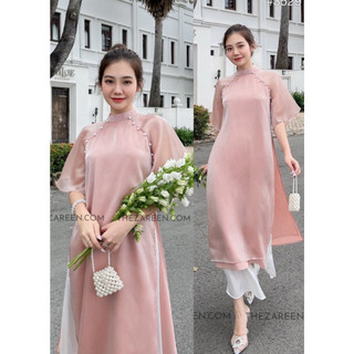 Set áo dài voan tơ tặng kèm bờm kimii ad20 p6k2