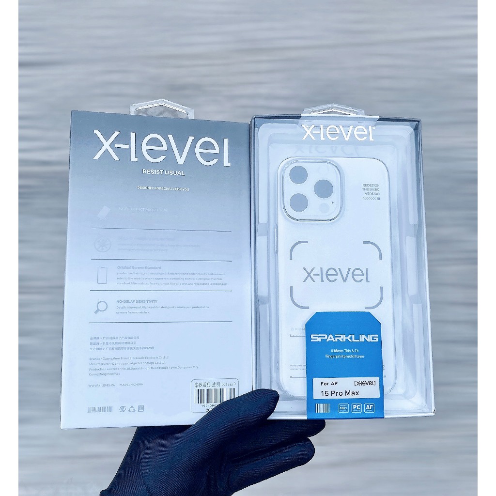 Ốp chính hãng X-Level SPARKLING trong suốt bảo vệ toàn diẹn điện thoại IPHONE dành cho các dòng ip11 đến 15pr