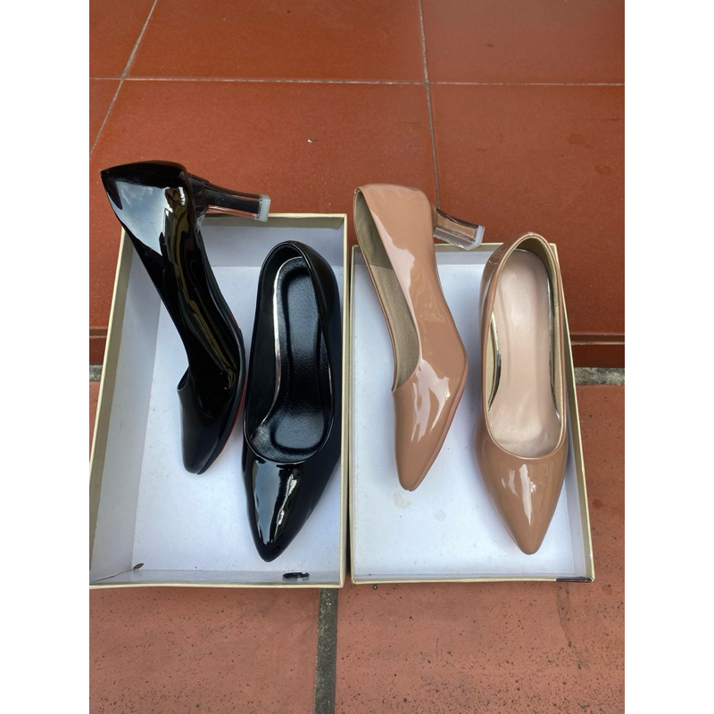 Giày cao gót 5p da bóng