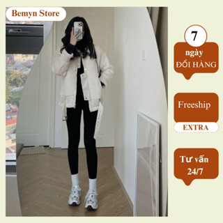 quần legging lót lông nữ cạp cao 5cm co giãn ,quần legging dài nỉ lông thể thao Bemyn Store