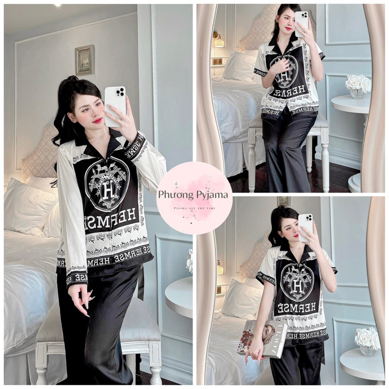 Đồ Bộ Pijama Nữ HM Trắng Đen