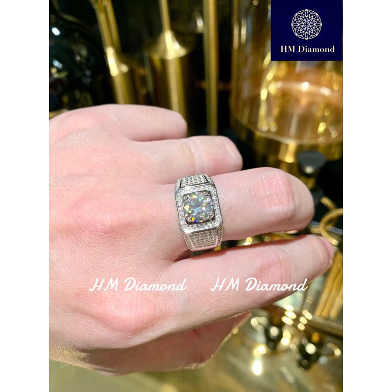 NHẪN NAM KIM CƯƠNG MOISSANITE ĐÍNH FULL VIỀN