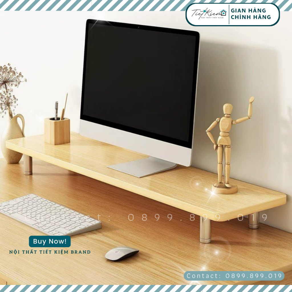 Kệ màn hình Nội Thất Tiết Kiệm decor bàn làm việc gỗ dùng làm giá kê laptop và trang trí bàn gaming KMH7911