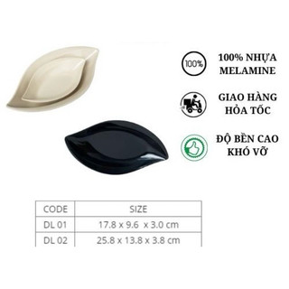 Đĩa nhựa phíp hình lá to và bé song long màu đen và nâu