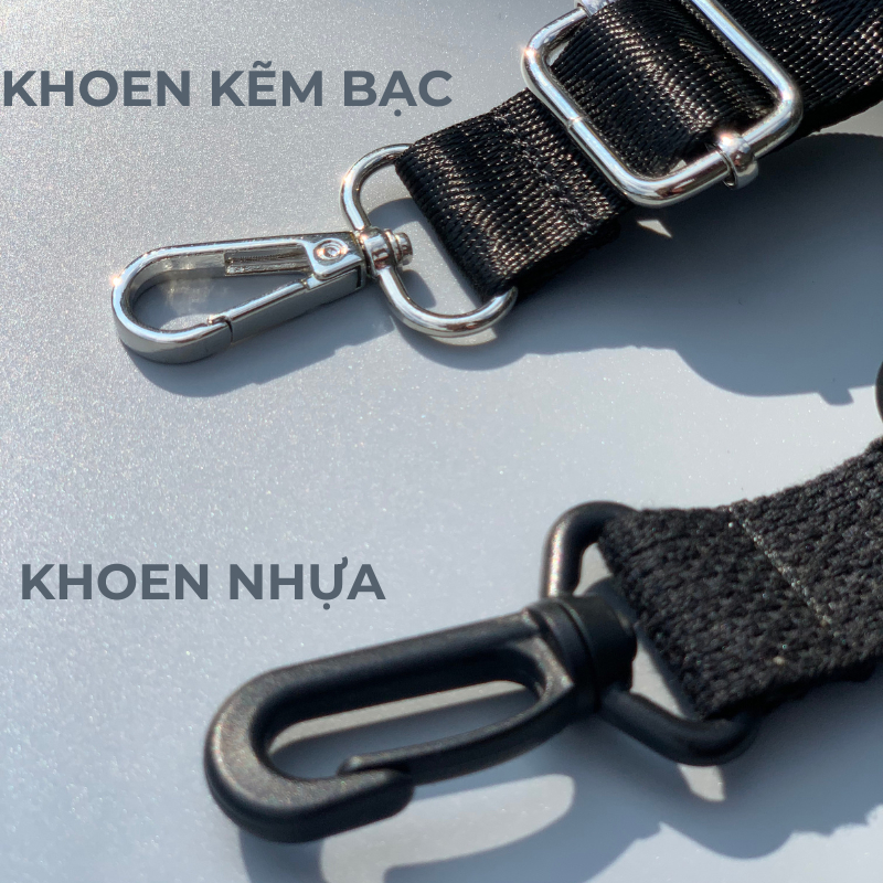 Dây đeo túi xách bản to thay thế khoen nhựa đẹp Lenio DN2
