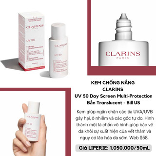 [Clarins] Kem chống nắng Clarins UV PLUS SPF 50 Day Screen Multi-Protection - bản US