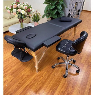 Giường Vali Chân Gỗ Spa Massage | Giường Phun Xăm Gấp Gọn Full Phụ Kiện Tiện Lợi Chuyên Dùng Trong TMV SPA