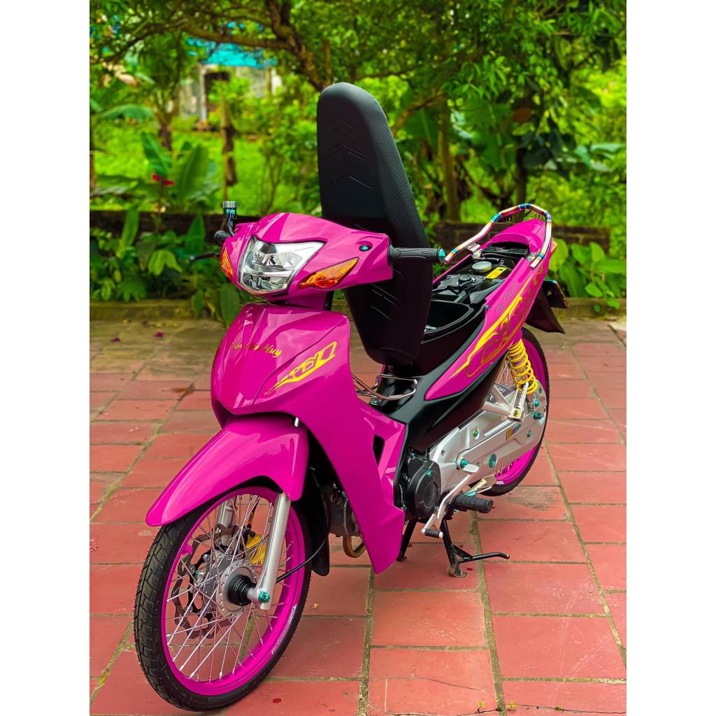 Tem xe wave (Tem Trùm Xe Máy Wave 50cc - 110cc) ( màu hồng) chất liệu cao cấp,chống bay mầu - chống 