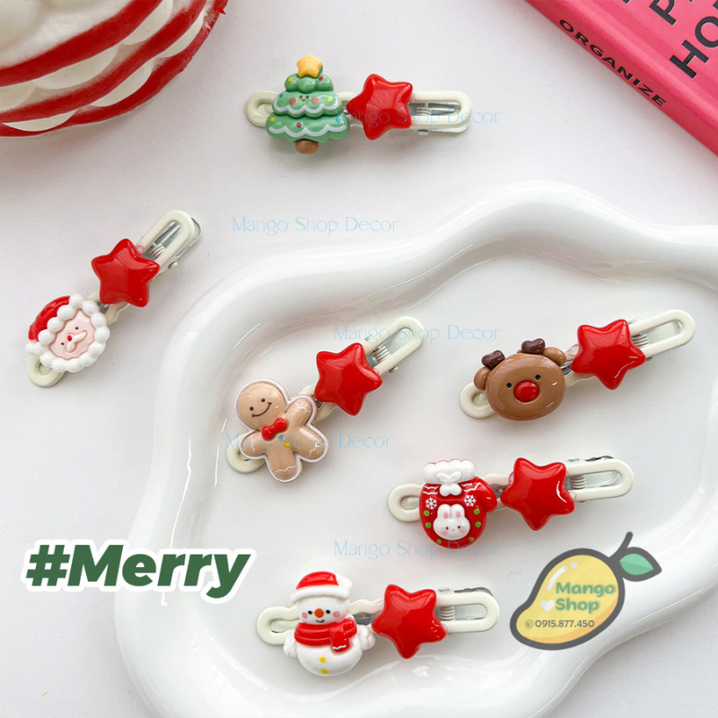 Set Kẹp Tóc Giáng Sinh Đáng Yêu Icon Cute Làm Quà Tặng Giáng Sinh Noel
