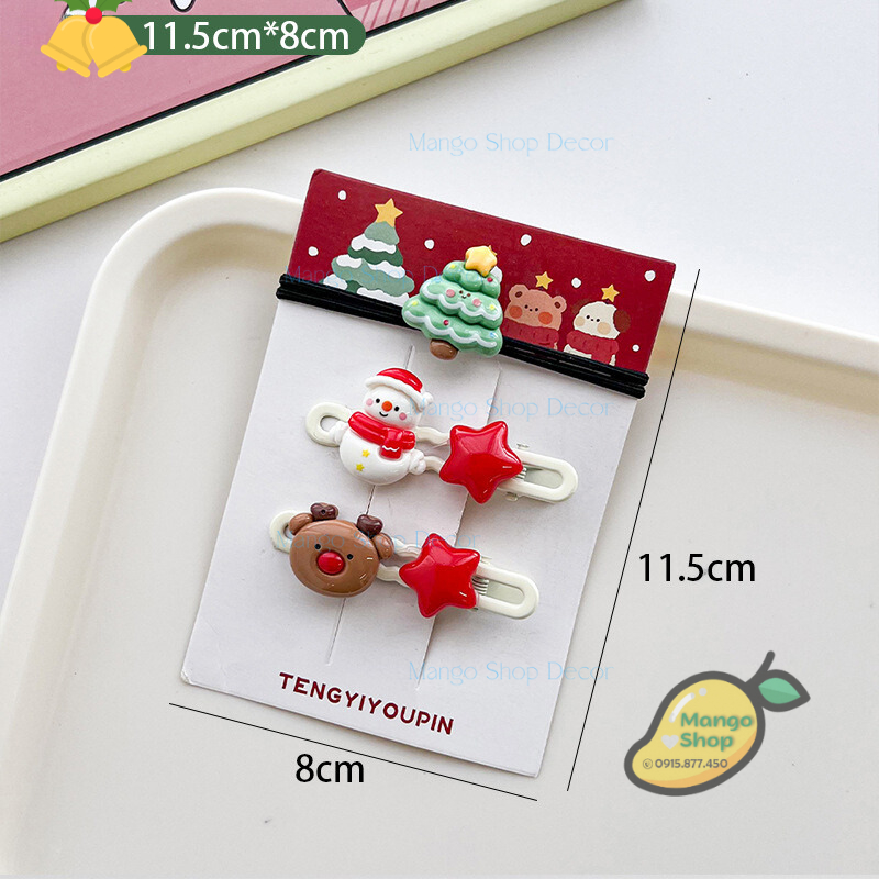 Set Kẹp Tóc Giáng Sinh Đáng Yêu Icon Cute Làm Quà Tặng Giáng Sinh Noel