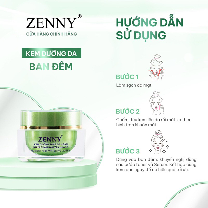 Kem Dưỡng Da Ban Đêm ZENNY COSMETIC, Dưỡng Da Ngừa Thâm Nám, Tàn Nhang, Mụn