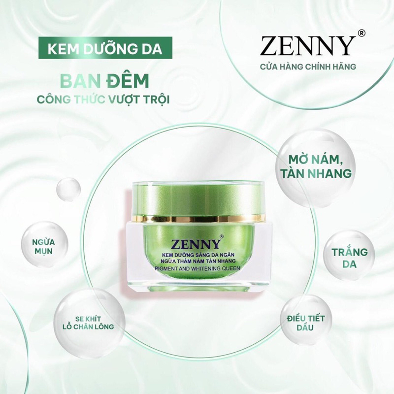 Kem Dưỡng Da Ban Đêm ZENNY COSMETIC, Dưỡng Da Ngừa Thâm Nám, Tàn Nhang, Mụn