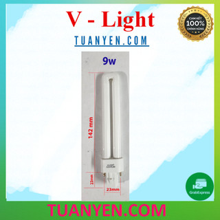 [Hỏa Tốc] Bóng Đèn Compact V-Light PL 9W - Ánh sáng trắng-Ánh sáng vàng