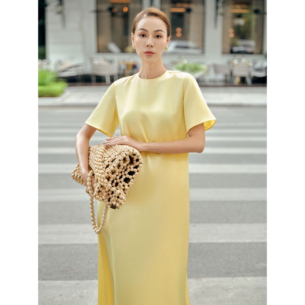 Đầm lụa trơn Mauve T-shirt silk dress