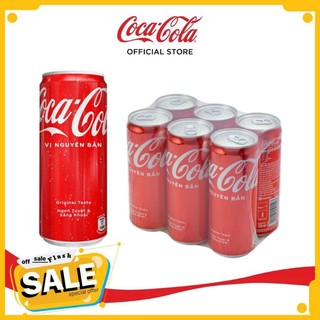 Coca cola lốc 6 lon 330ml vị nguyên bản