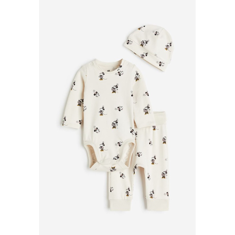 Bộ gồm 3ct cho bé gái hoạ tiết minnie săn sale Uk sz  2-4m đến 6-9m