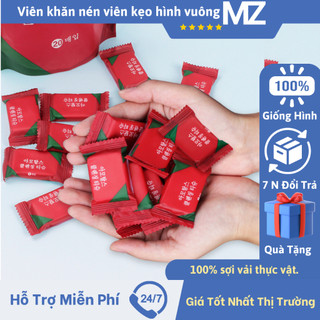 Túi viên khăn nén viên kẹo hình vuông, Khăn giấy dạng nén bằng cotton dùng một lần