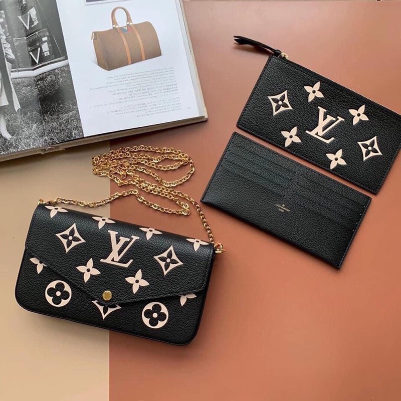 ❌ Lv FELICIE POCHETE  ✈️ CHẤT DA BÒ, DẬP NỔI HOẠ TIẾT  ⚜️sz22cm FULLBOX HÃNG XỊN