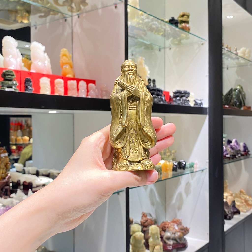 Tượng Khổng minh đồng nhỏ, tượng khổng minh phong thủy D142-1