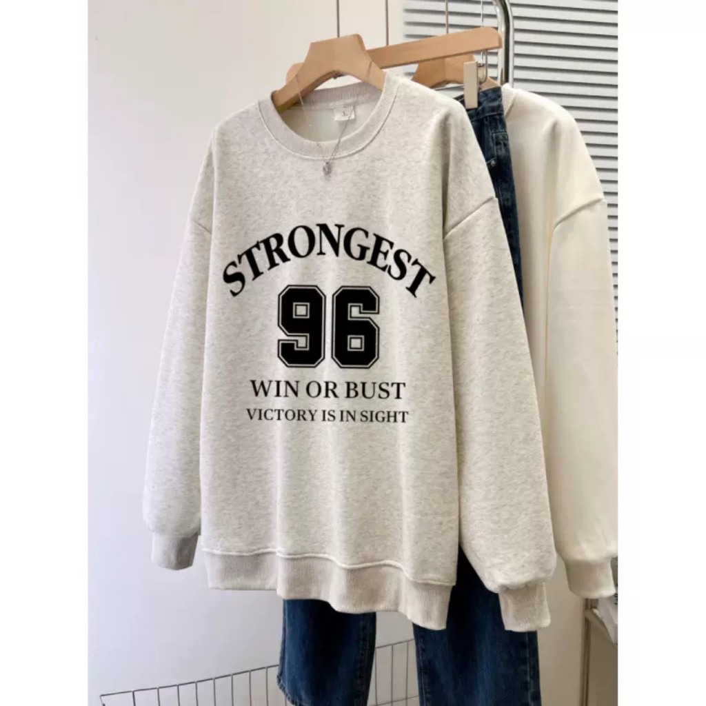 Áo sweater STRONGEST 96 cao cấp  chính hãng khoác nỉ dài tay unisex, Áo swt nam nữ form rộng mùa thu đông ACA_STORE