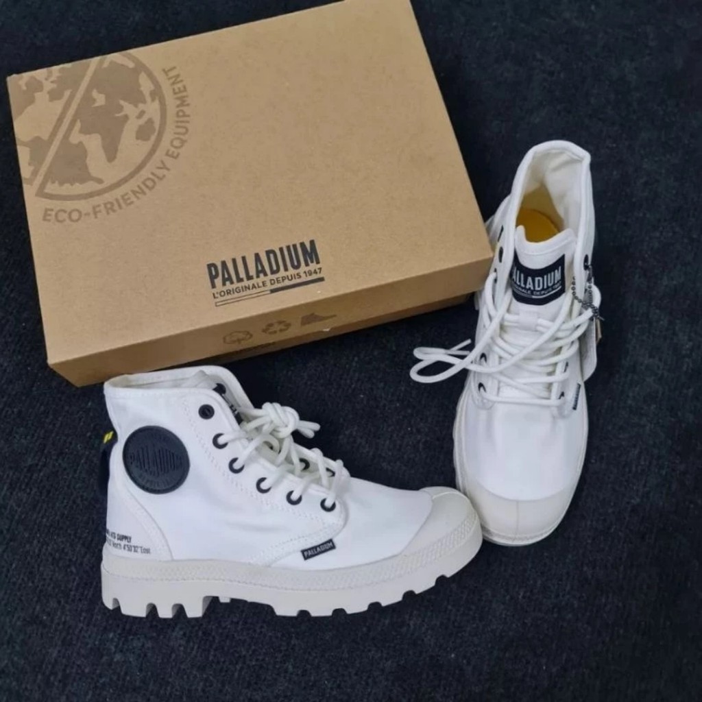 GIày Palladium mẫu mới màu trắng ngà nam nữ