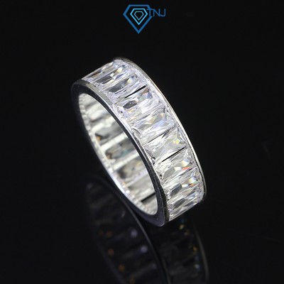 Nhẫn bạc nam tròn đính đá hình chữ nhật cao cấp, nhẫn nam đeo ngón trỏ cá tính NNA0545 - Trang Sức TNJ