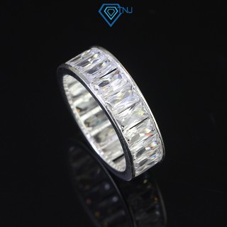 Nhẫn bạc nam tròn đính đá hình chữ nhật cao cấp, nhẫn nam đeo ngón trỏ cá tính NNA0545 - Trang Sức TNJ