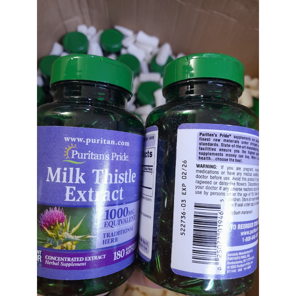 Thải độc gan, bổ gan, làm mát gan, tăng cường chức năng gan Milk Thistle Extract 1000mg 90-180 viên Puritan's Pride