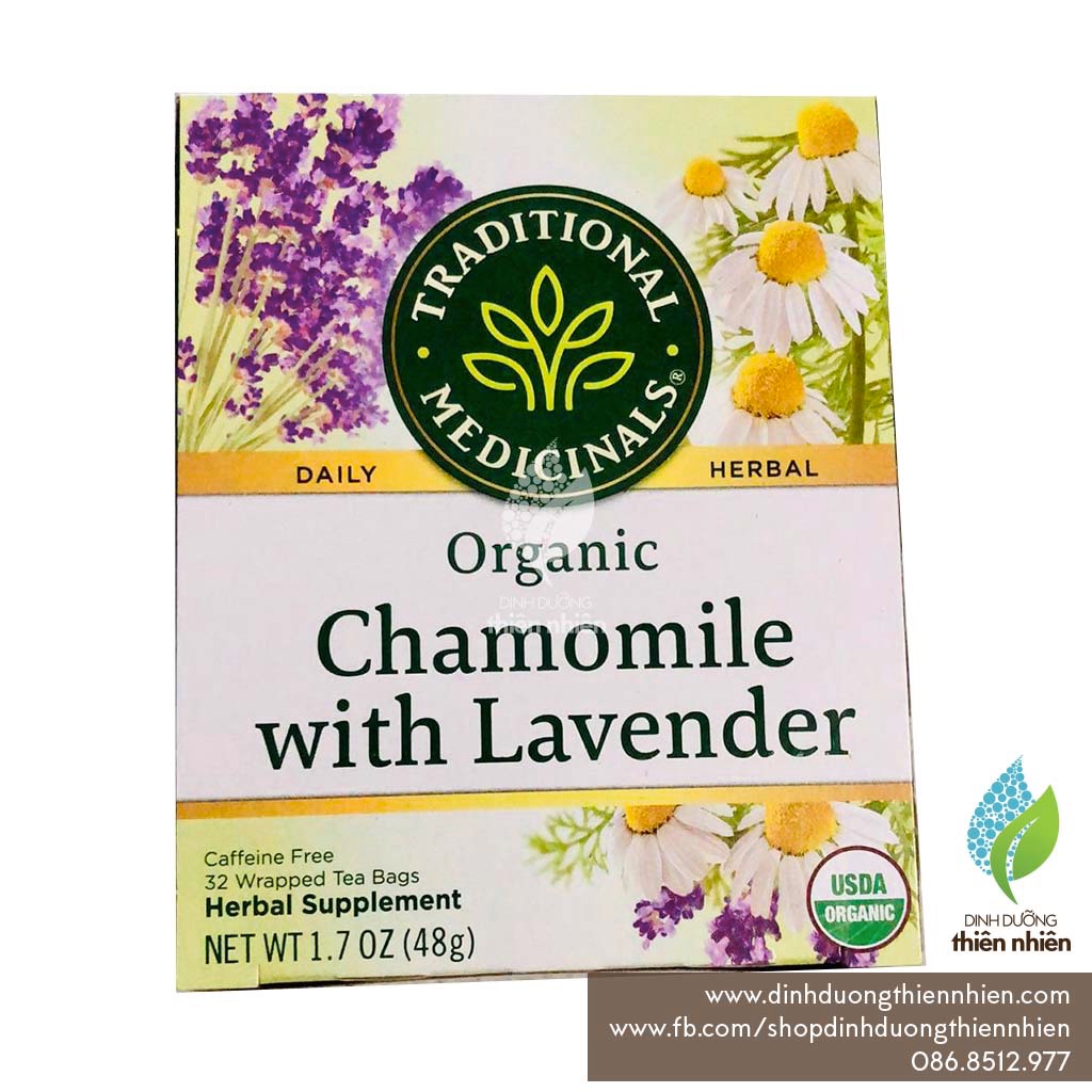 Trà Hữu Cơ Hoa Oải Hương & Hoa Cúc Traditional Medicinals Organic Chamomile & Lavender
