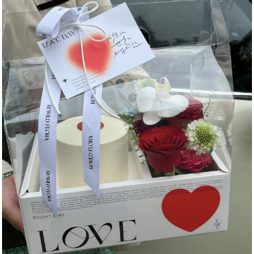 Hộp mica 2 ngăn đựng hoa/quà