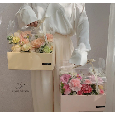 Hộp mica 2 ngăn đựng hoa/quà