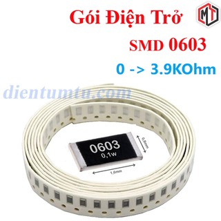 - điện trở dán smd 0603 1% - nhiều giá trị từ 0ohm đến 3.9kohm